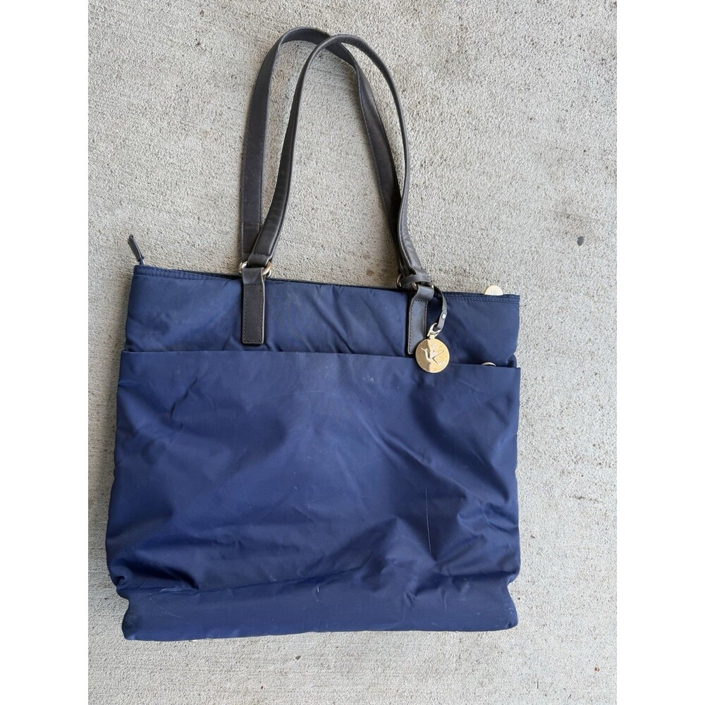 Lo & Sons Black Nylon Laptop Travel Tote with Lavender Interior, Travel Sleeve